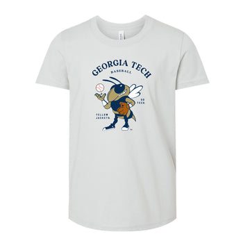 The Buzz Baseball Player | Youth Silver Tee