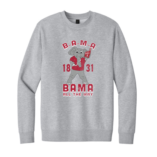 The Bama All The Way Big Al | Light Grey Heather Sweatshirt