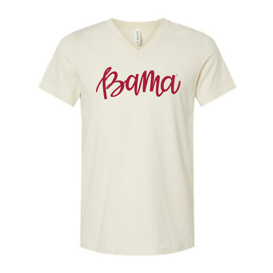 The Bama Script | Natural V-Neck