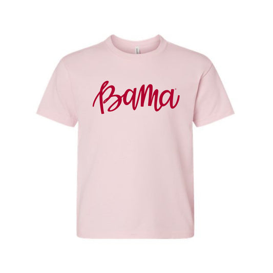 The Bama Script | Youth Soft Pink Tee