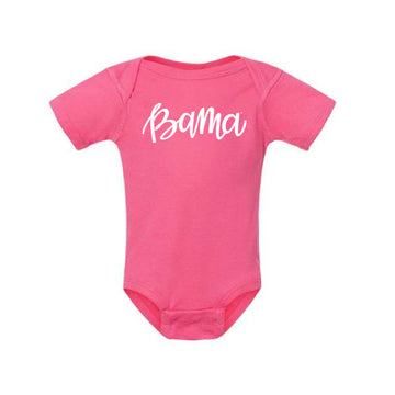 The Bama Script | Baby Hot Pink Onesie