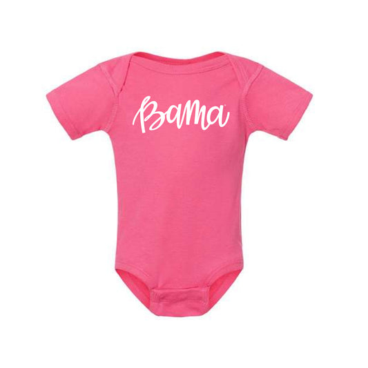 The Bama Script | Baby Hot Pink Onesie