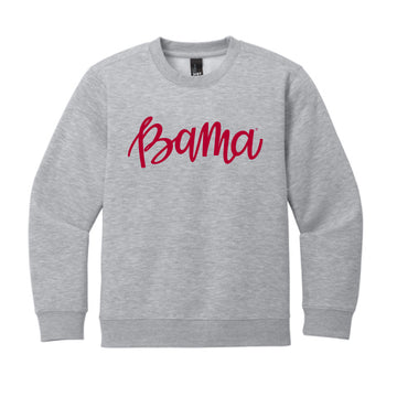 The Bama Script | Youth Light Heather Grey Sweatshirt