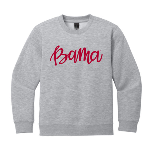 The Bama Script | Youth Light Heather Grey Sweatshirt