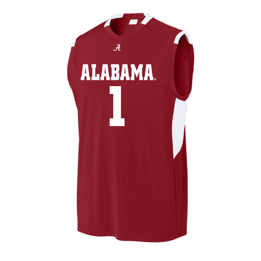 The Alabama A Logo | Youth Deep Red/ White V-Neck