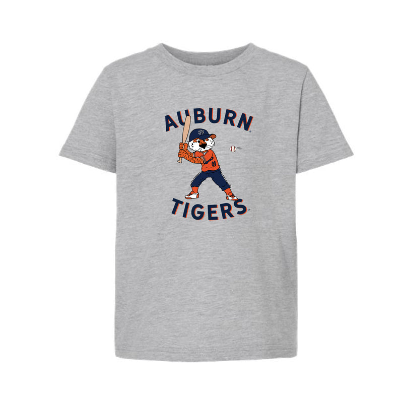 The Batting Aubie | Youth Heather Grey Tee