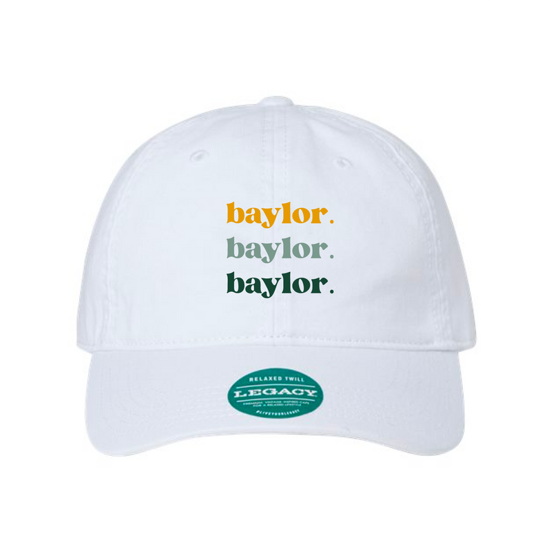 The baylor Embroidered | White Legacy Dad Hat