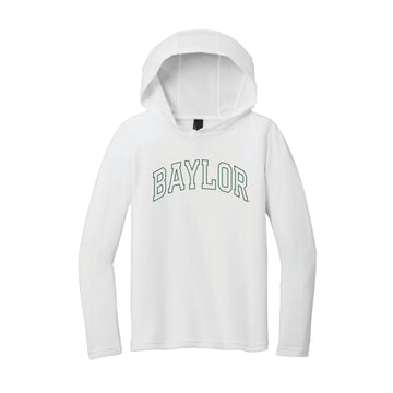 The Baylor Arch Outline | Youth White Performance Hoodie