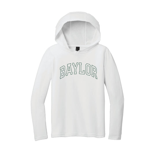 The Baylor Arch Outline | Youth White Performance Hoodie