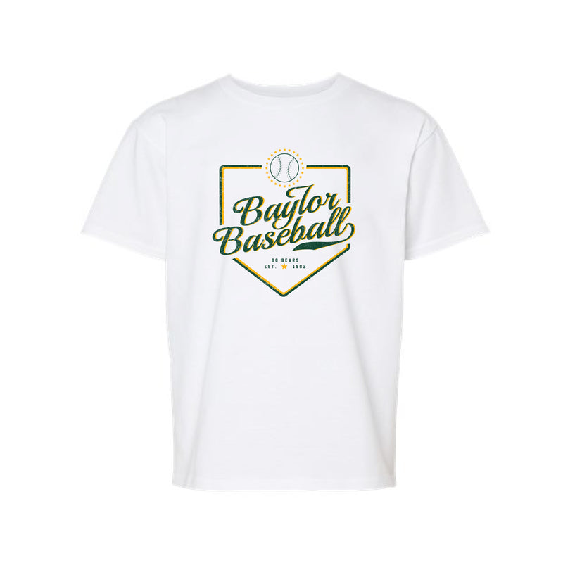 The Baylor Baseball Plate | White Youth Tee