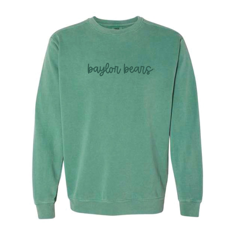 The Baylor Bears Cursive | Light Green Sweatshirt