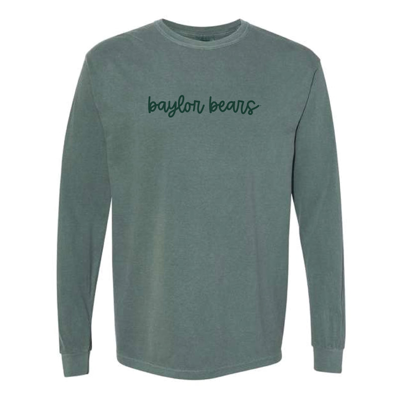 The Baylor Bears Cursive | Blue Spruce Long Sleeve