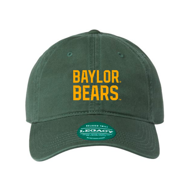 The Baylor Bears Logos Stacked Embroidered | Dark Green Legacy Dad Hat