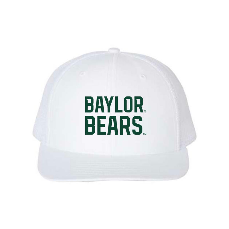 The Baylor Bears Logos Stacked Embroidered | White Richardson Trucker Cap