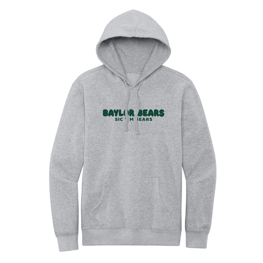 The Baylor Bears Puff Light Heather Grey Fleece Hoodie – Scarlet