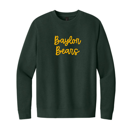 The Baylor Bears Script | Embroidered Forest Green Crewneck Sweatshirt