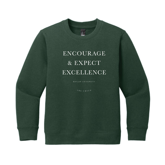 The Baylor Creed | Youth Forest Green Crewneck Sweatshirt