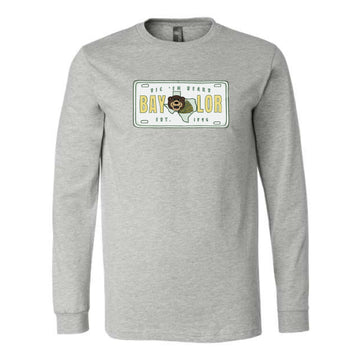 The Baylor License Plate | Athletic Heather Long Sleeve