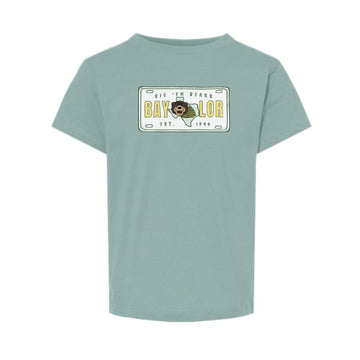 The Baylor License Plate | Toddler Dusty Blue Tee