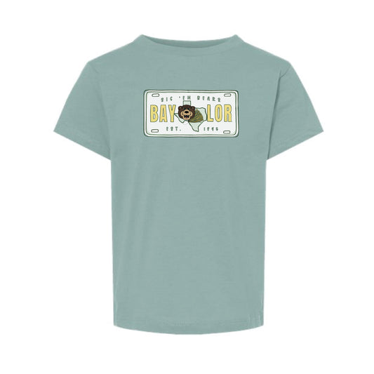 The Baylor License Plate | Toddler Dusty Blue Tee