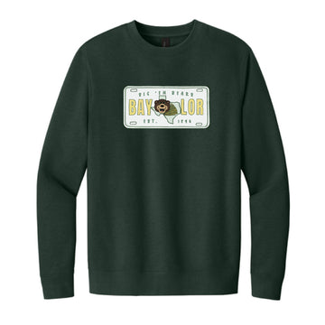 The Baylor License Plate | Forest Green Sweatshirt
