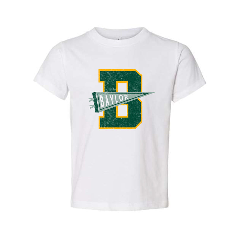 The Baylor Pennant | White Kids Tee