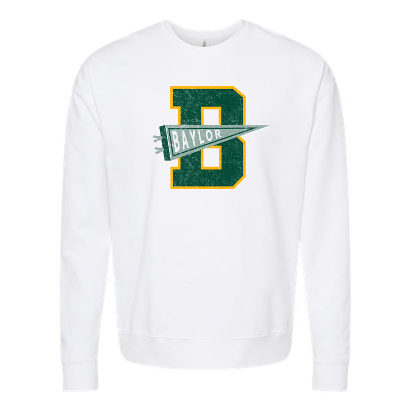 The Baylor Pennant | White Sweatshirt