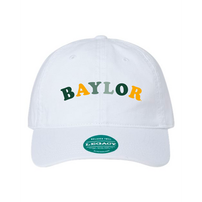 The Baylor Rainbow Arch Embroidered | White Legacy Dad Hat