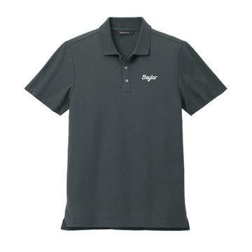 The Baylor Script Logo | Embroidered Storm Grey Polo