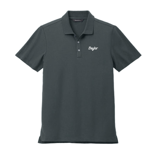 The Baylor Script Logo | Embroidered Storm Grey Polo