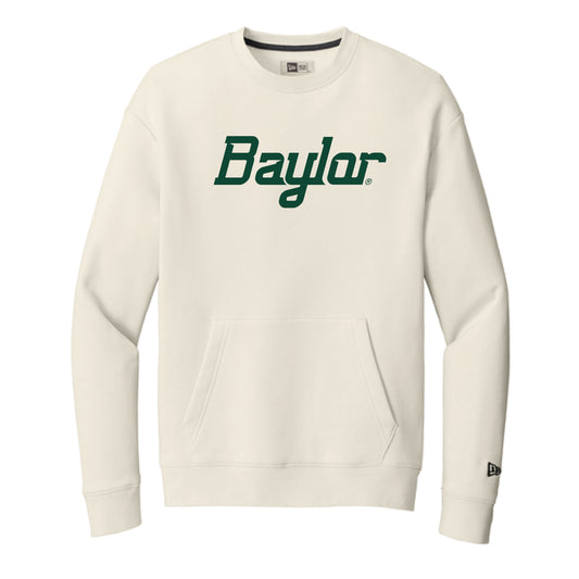 The Baylor Script Logo | Soft Beige Pocket Crew