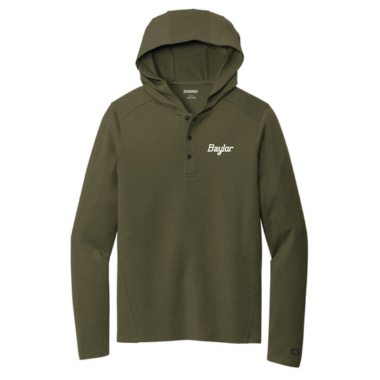 The Baylor Script Logo | Embroidered Deep Olive Hooded Jacket