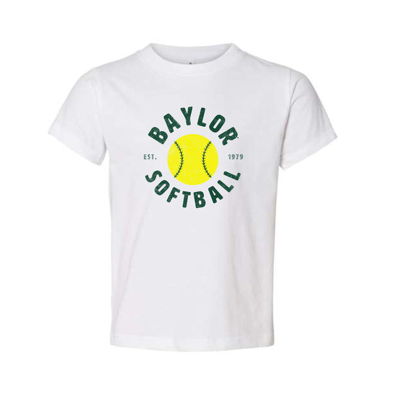 The Baylor Softball Est | White Toddler Tee