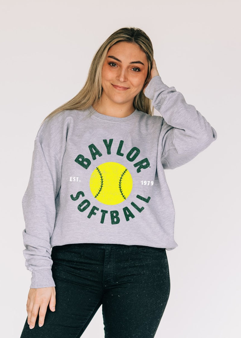 The Baylor Softball Est | Heather Grey Sweatshirt