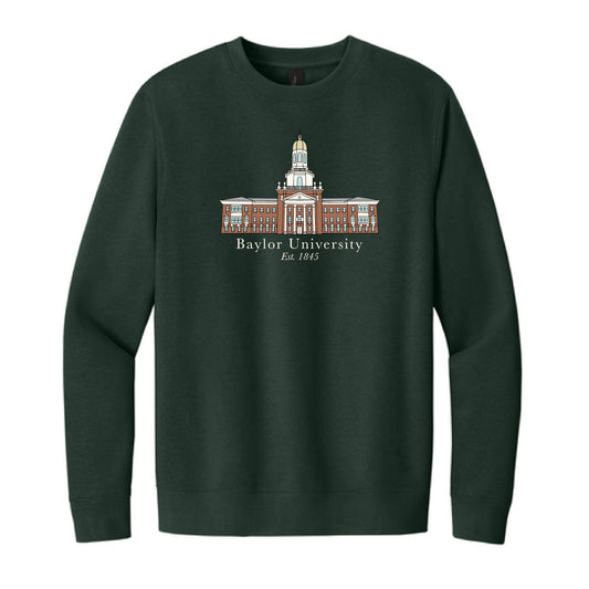 The Baylor University Building | Forest Green Sweatshirt