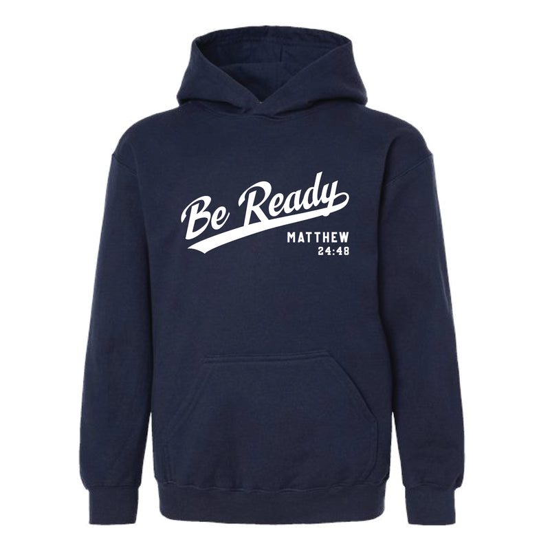 The Be Ready | Navy Oversized Youth Hooded Sweatshirt