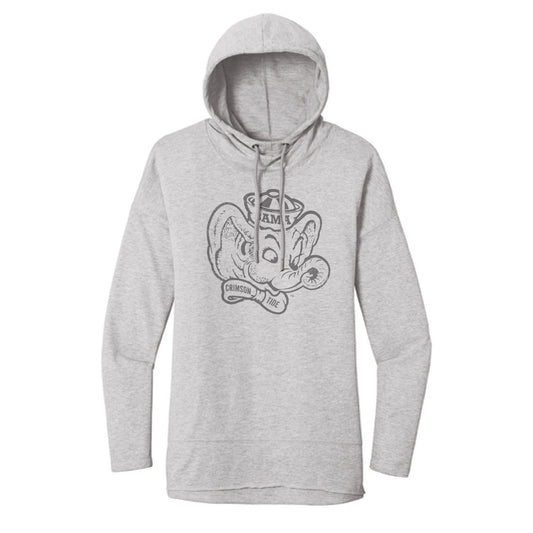 The Big Beanie Elephant Outline | Light Grey Heather Hoodie