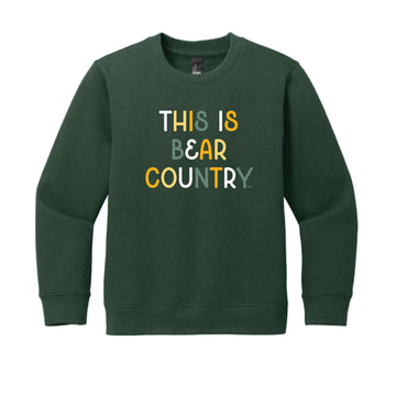 The Bear Country Multi | Youth Forest Green Crewneck Sweatshirt