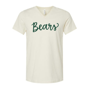 The Bears Script | Natural Vneck Tee