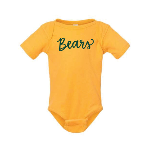 The Bears Script | Baby Gold Onesie