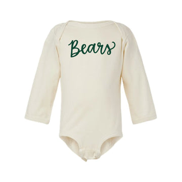 The Bears Script | Baby Natural Long Sleeve Onesie