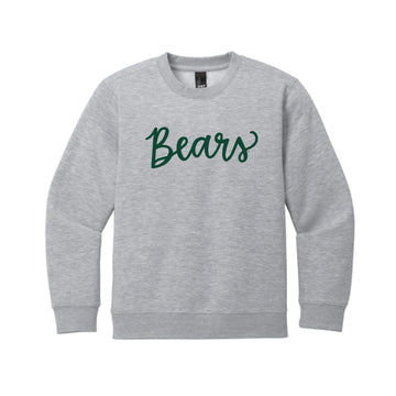 The Bears Script | Youth Light Heather Grey Crewneck Sweatshirt