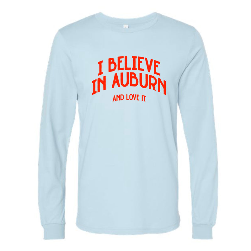 The Believe In Auburn | Baby Blue Long Sleeve Tee