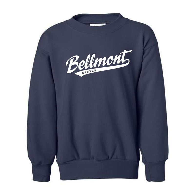 The Bellmont Script | Navy Youth Crewneck Sweatshirt