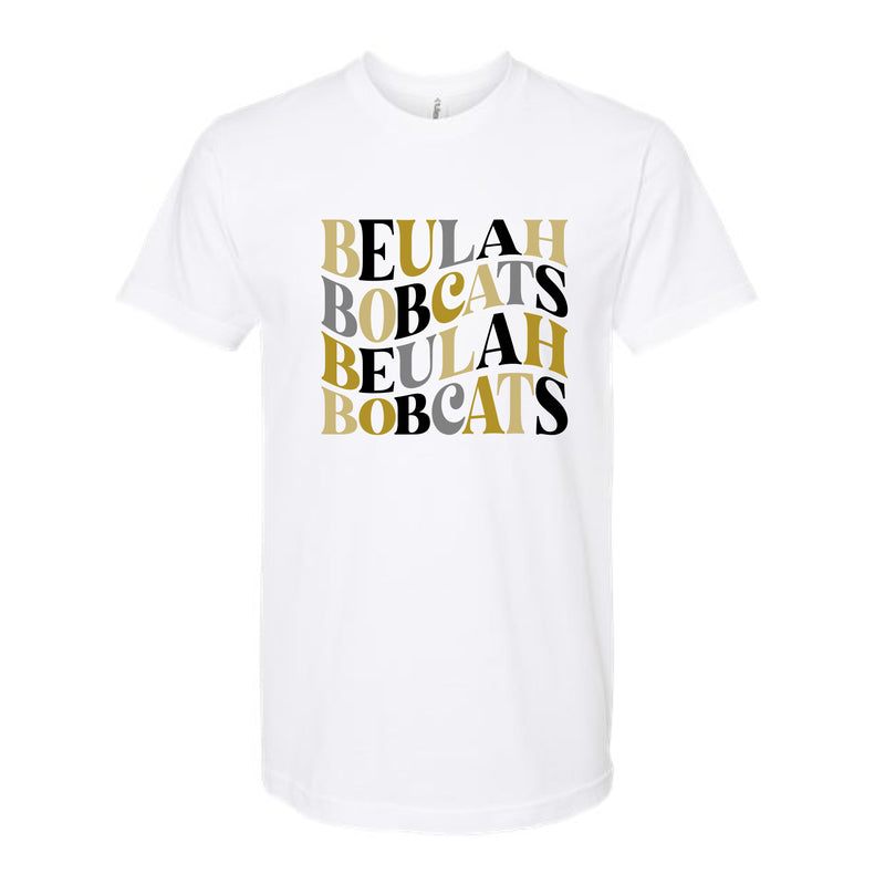 The Beulah Wavy Black & Gold | White Oversized Tee