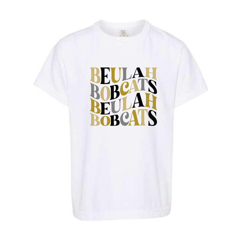 The Beulah Wavy Black & Gold | White Youth Tee