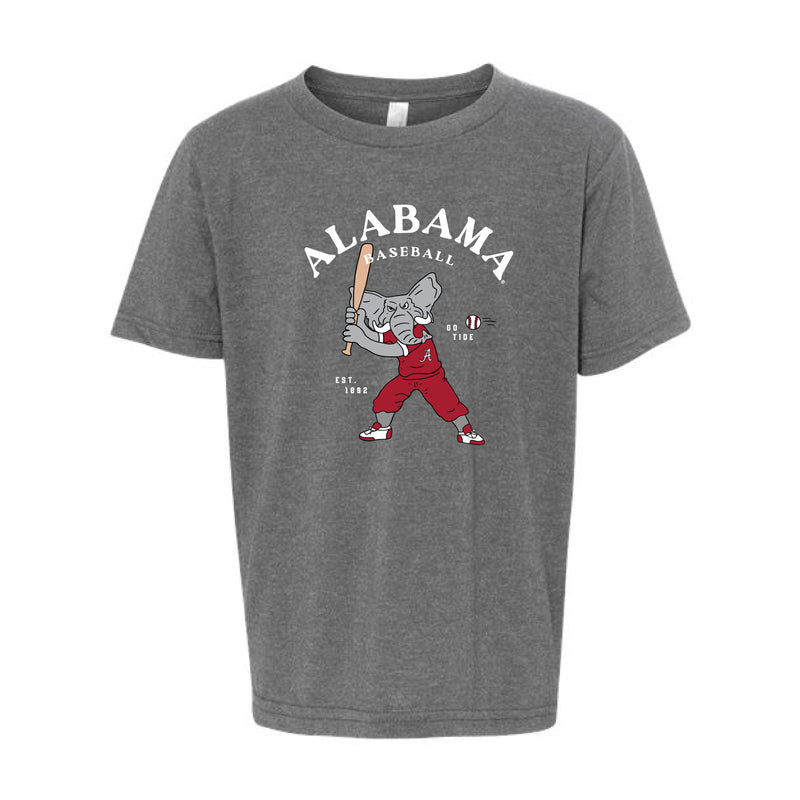 The Big Al Baseball Player | Youth Dark Heather Grey Tee