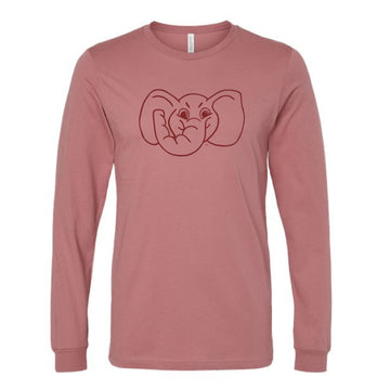 The Big Al Head Outline | Mauve Long Sleeve Tee