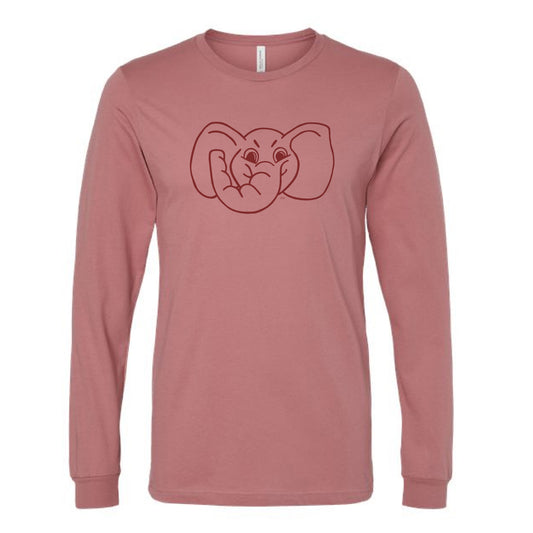 The Big Al Head Outline | Mauve Long Sleeve Tee