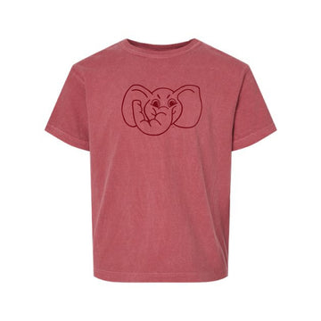 The Big Al Head Outline | Youth Crimson Tee